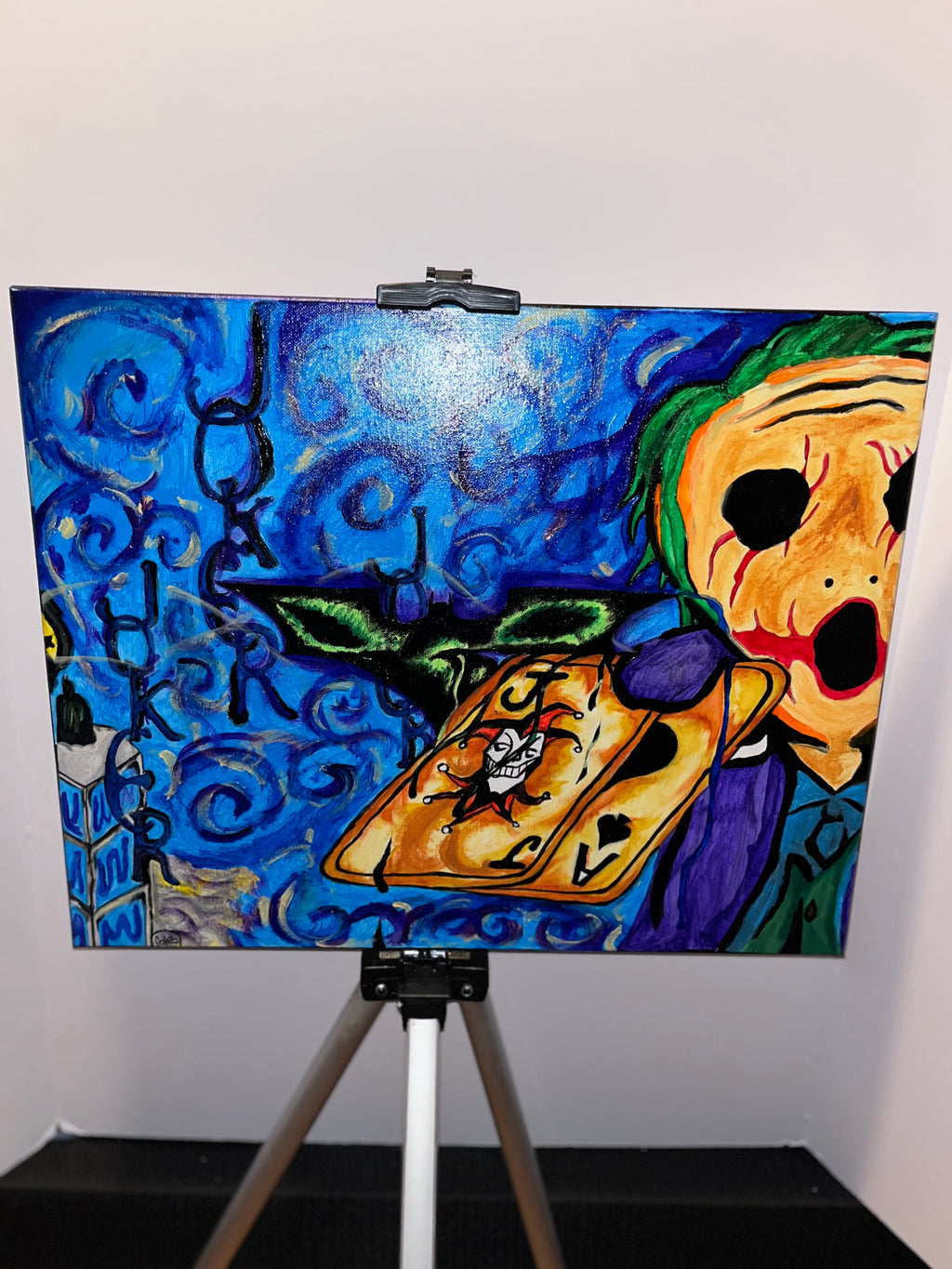 P2. Original 1 of 1 “Batman v Joker” Painting by ArtbyCJW ( 16 x 24 )