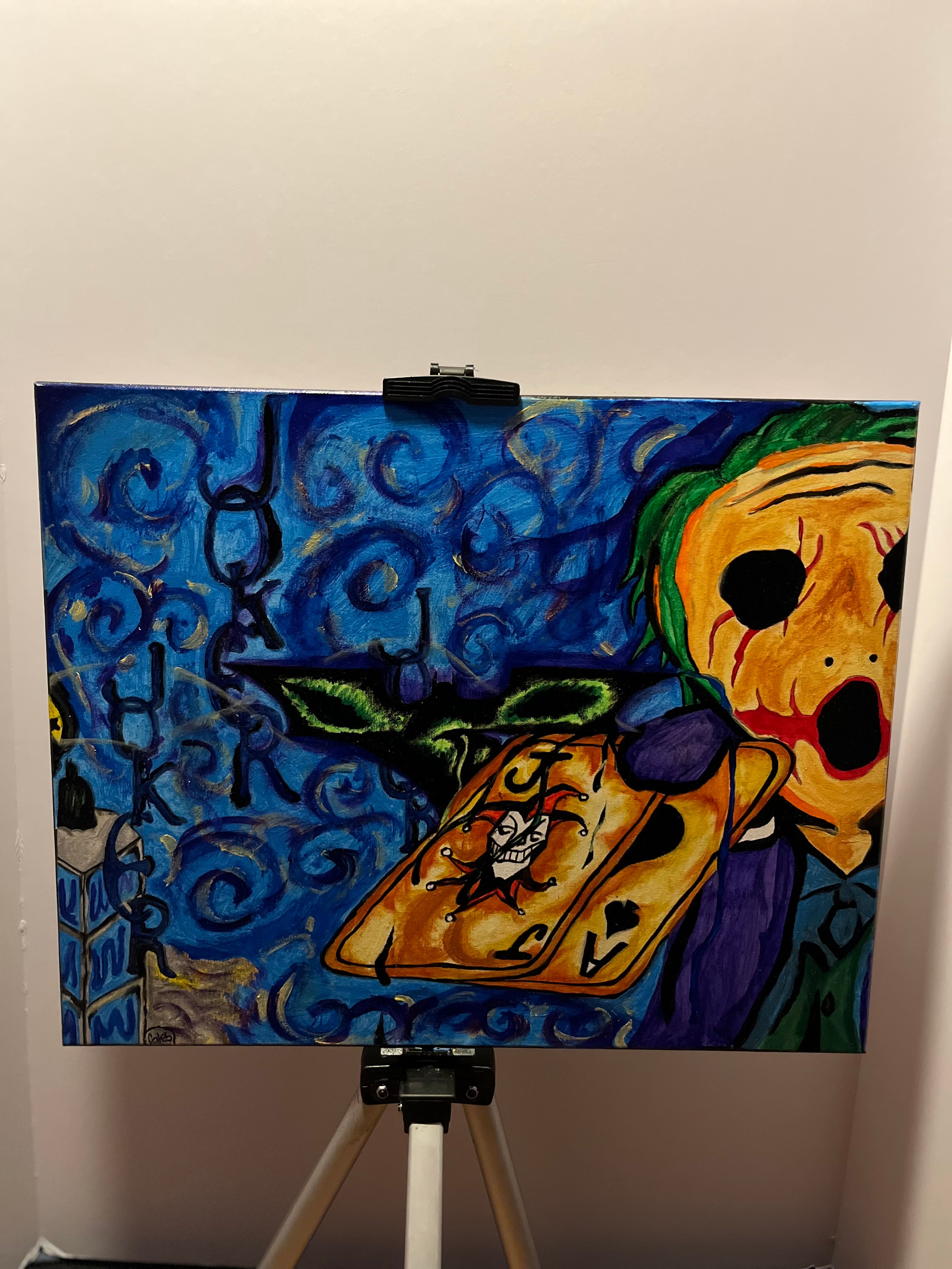 P2. Original 1 of 1 “Batman v Joker” Painting by ArtbyCJW ( 16 x 24 )