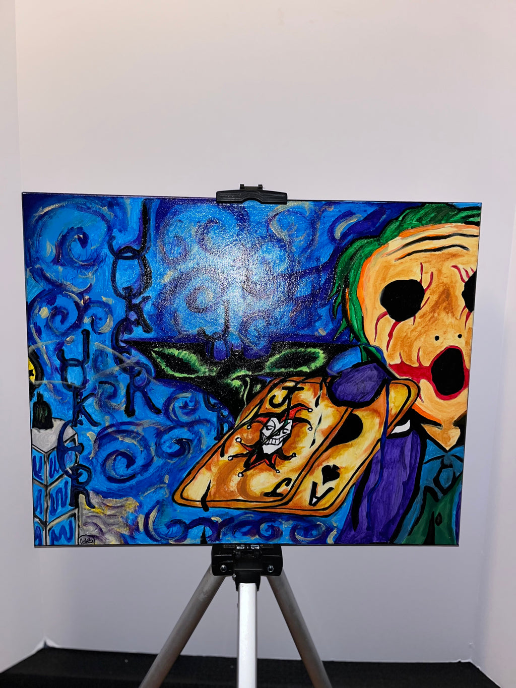 P2. Original 1 of 1 “Batman v Joker” Painting by ArtbyCJW ( 16 x 24 )